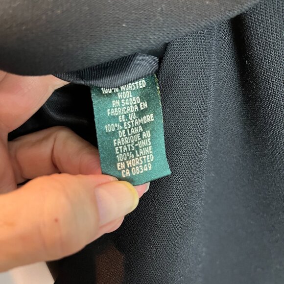 Women's Lauren Ralph Lauren Black Wool single breasted 3 button crest blazer 16W - Picture 7 of 7